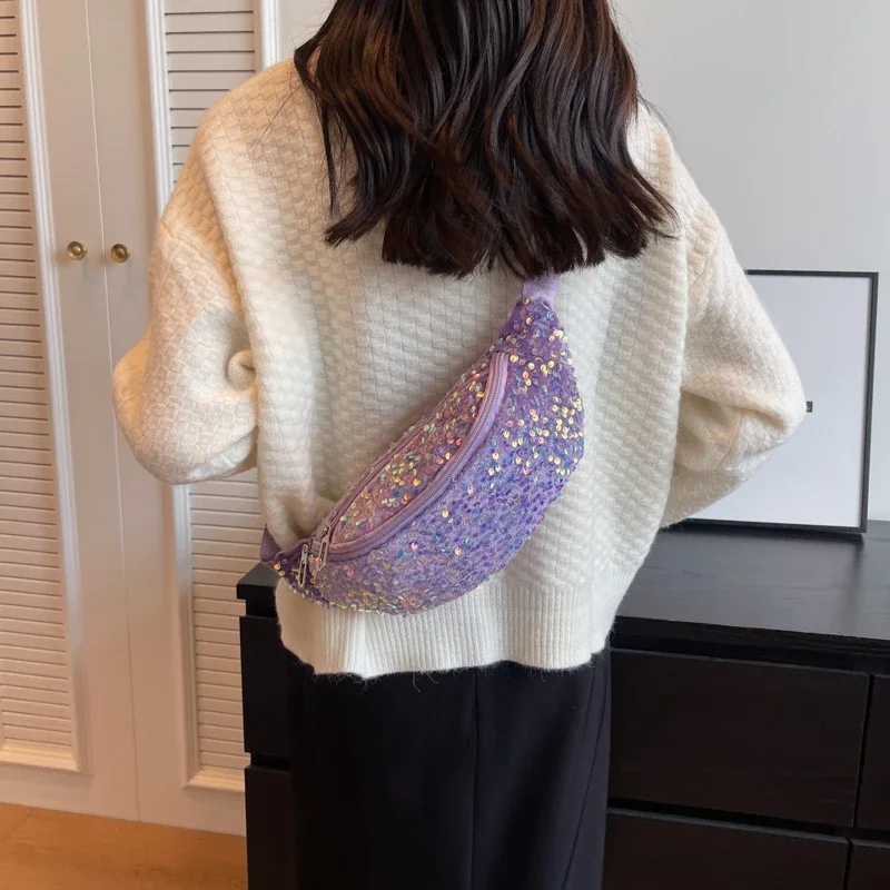 Luxury Bags To Sell - ライト高級ジッパーファッション女性のクロスボディバッグ新しいベストセラー甘いスパンコールデザインレディースウエストパックボルサスフェミニナス