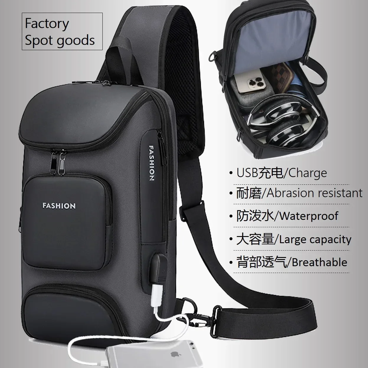 Luxury Bags In China Wholesale - 男性用クロスボディチェストバッグ,防水ショルダーバッグ,盗難防止,カスタムデザイナー,高級ファッション,高品質,工場卸売