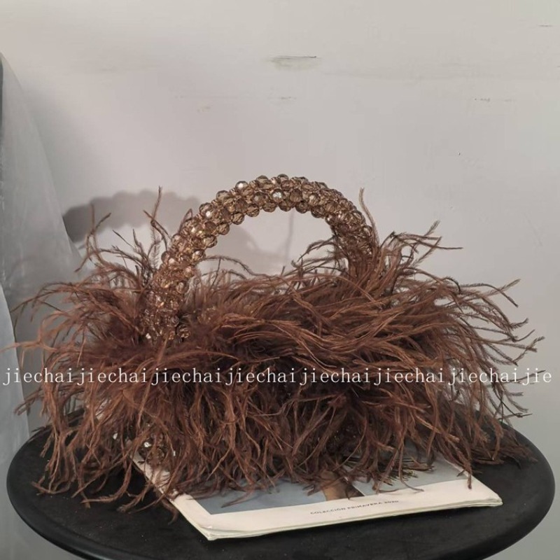 Luxury Bags In China Wholesale - 2025年秋新作 羽根デザイン レディースハンドバッグ 手織り 高級感 ライトラグジュアリー