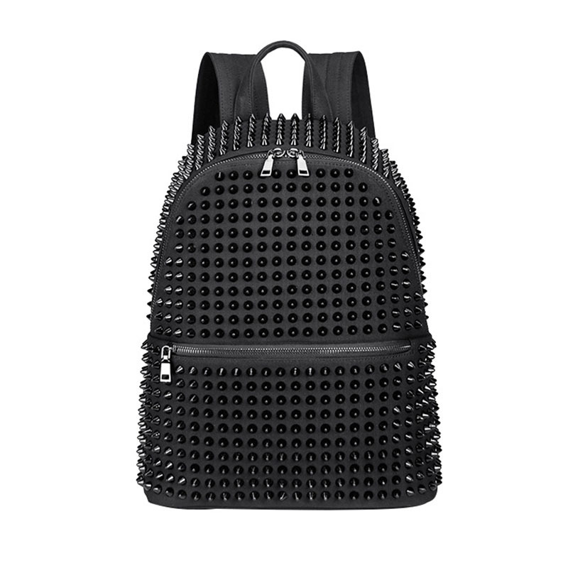 Xl Luxury Bags - Annmouler 2022新しいデザインユニセックスバックパックパンクスタイルデイパック大容量リベットラップトップラグジュアリーキャンバスリュックサックスクールバッグ