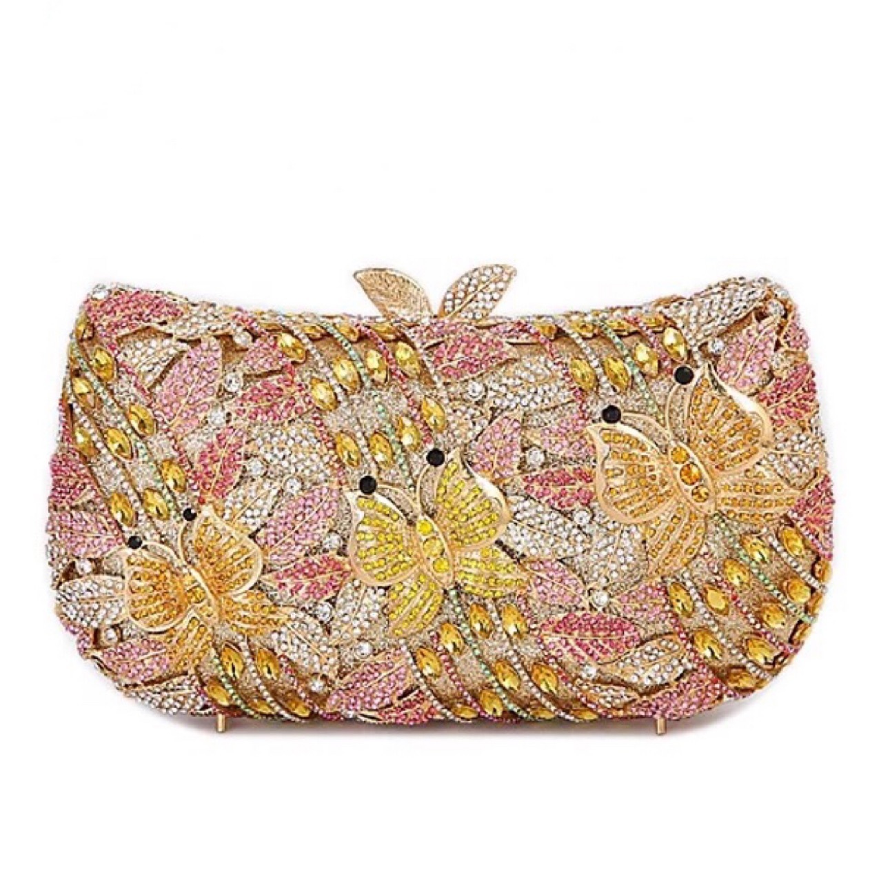 中空アウト女性イブニングバッグゴールドクリスタル宴会ハンドバ - Luxury Bag Collection のレビューと価格