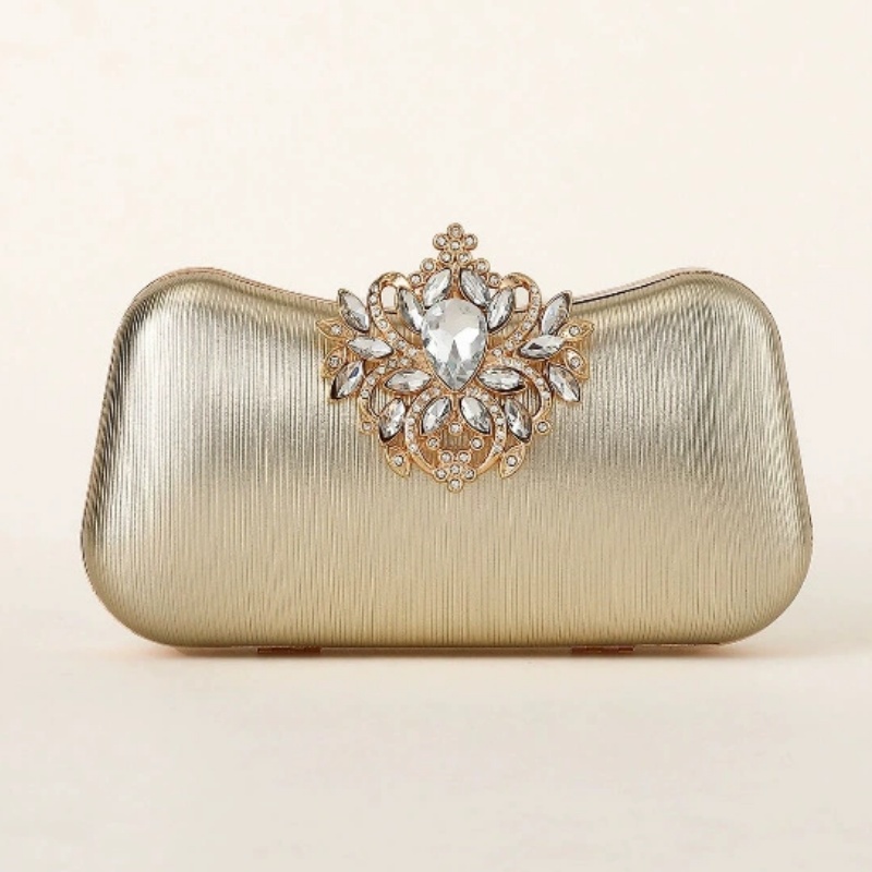 ダークグリーンベルベットクラッチバッグ高級ラインストーン花柄 - Luxury Bag Collection のレビューと価格