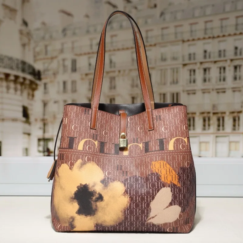 高級感のある女性用エレガントな大容量トートバッグ、プリントモ - Tote Bag Leather Monogram のレビューと価格