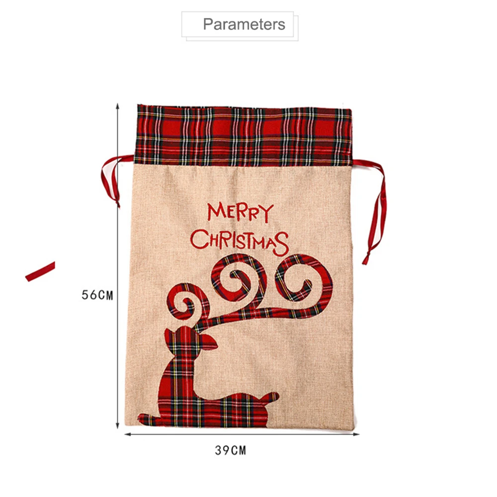大きなクリスマスギフトバッグ巾着高級リネン包装袋エルフメリー - Luxury Xmas Bags のレビューと価格