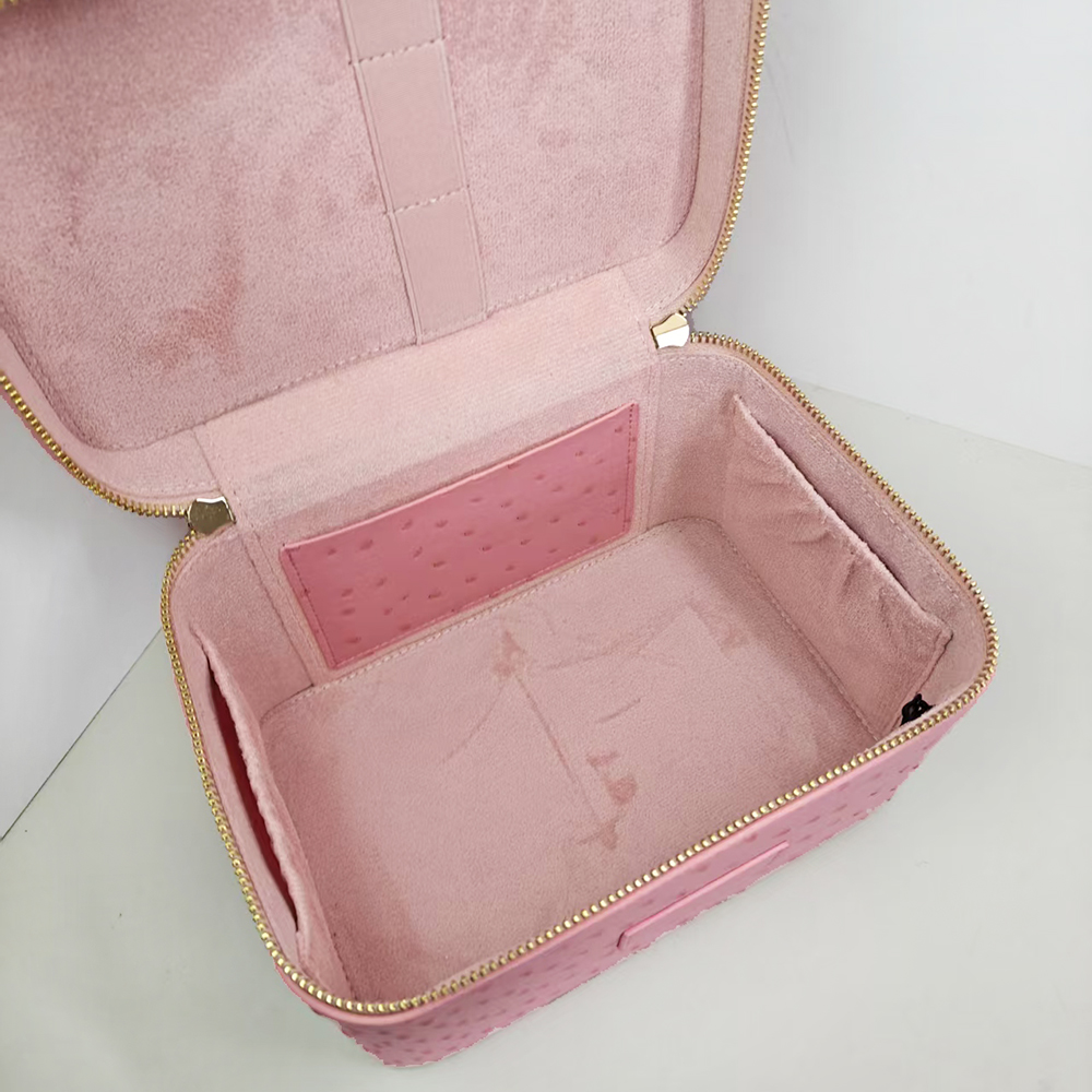 高級ダチョウモックレザー女性用メイクアップバニティバッグ、カ - Xl Luxury Bags のレビューと価格