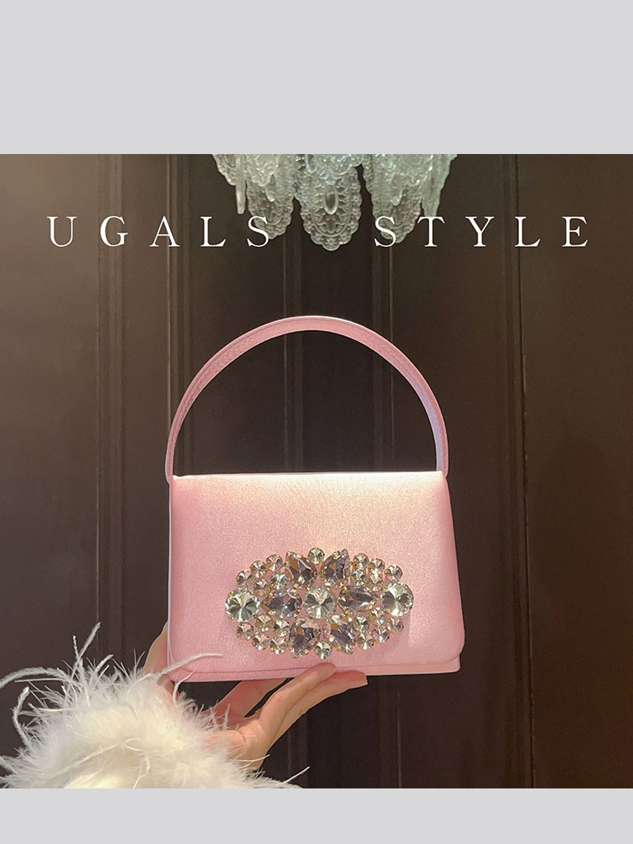 UGALS 高級サテン ダイヤモンド宝石付き スモールスクエ - Luxury Bags For Young Women のレビューと価格