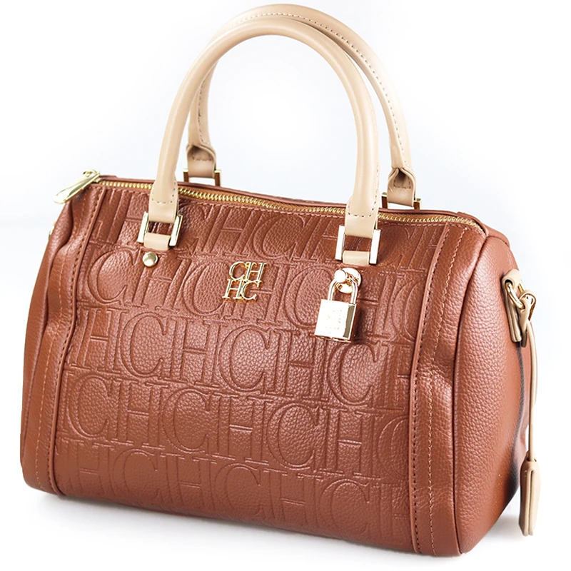 CH レディースハンドバッグ 高級エンボスロゴ ブラウンPU - Luxury Bags For Women Sale のレビューと価格