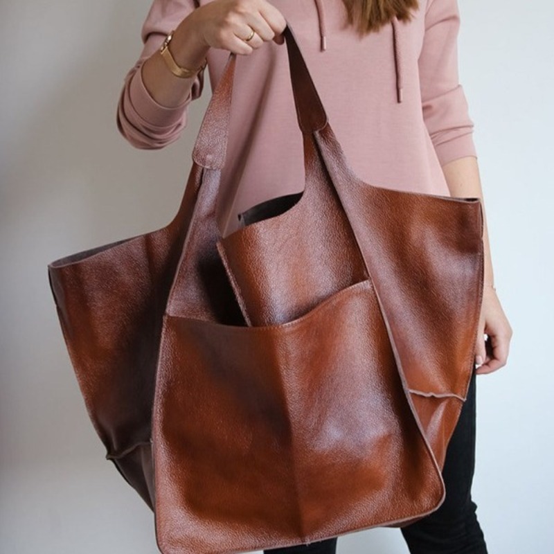 多機能 PU レザートートバッグソリッドカラーの高級ショルダ - Luxury Bags Consignment のレビューと価格