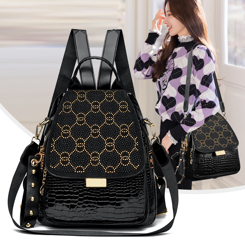 女性用高級オイルワックスレザーバックパック、大容量ファッショ - Xl Luxury Bags のレビューと価格