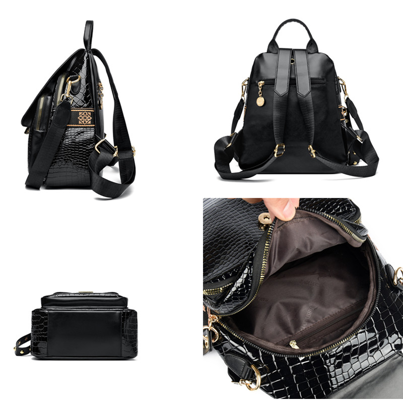 女性用高級オイルワックスレザーバックパック、大容量ファッショ - Xl Luxury Bags のレビューと価格