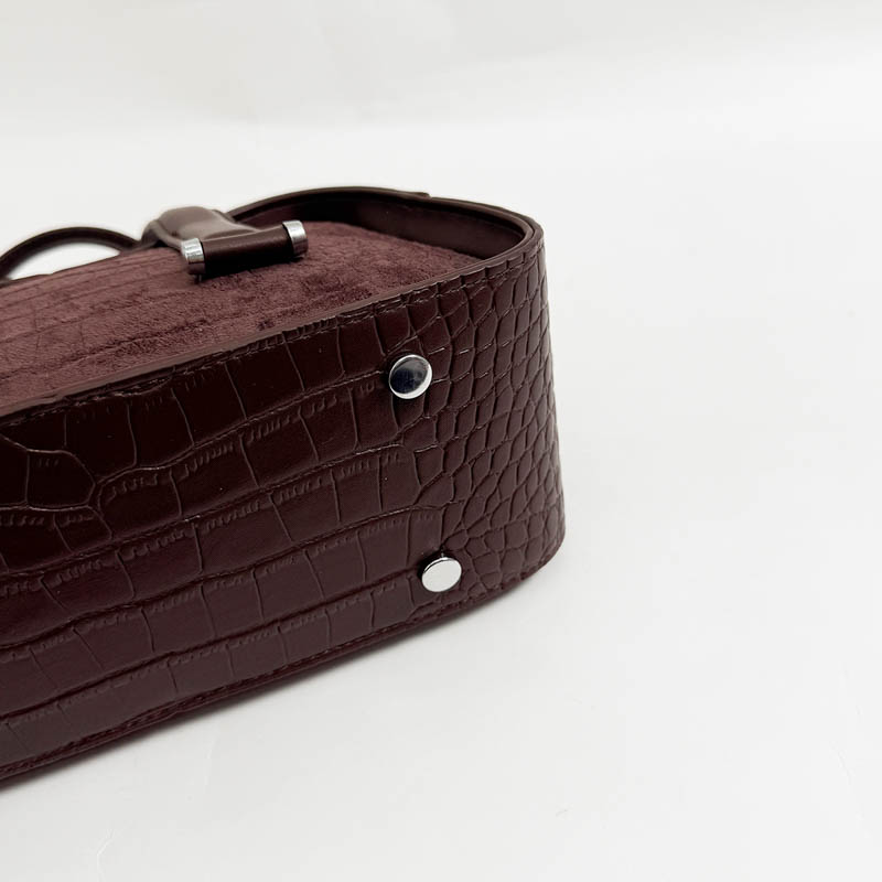 レトロなクロコダイル柄ミニボストンハンドバッグ 女性用 ダブ - Luxury Bags Consignment のレビューと価格