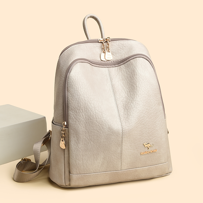 ブランド高級バックパックソフトレザー防水バッグパックプレッピ - Luxury Bags For Young Women のレビューと価格