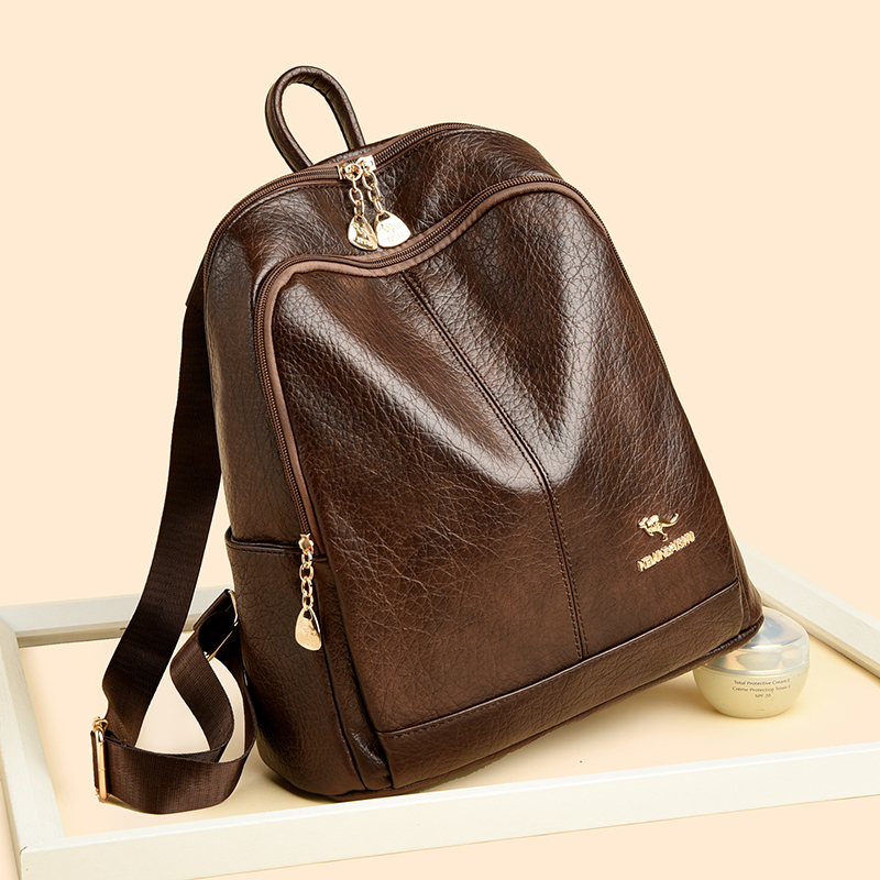 ブランド高級バックパックソフトレザー防水バッグパックプレッピ - Luxury Bags For Young Women のレビューと価格