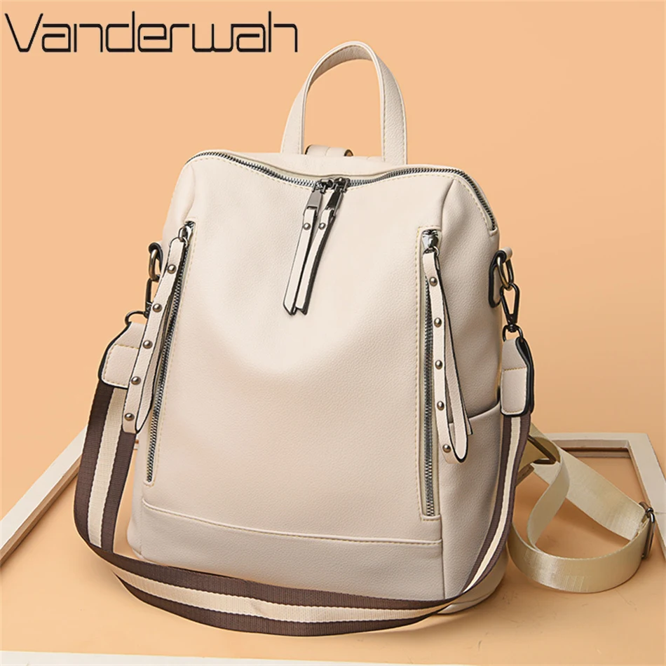 デラックスブランドのソフトレザーバックパック,防水,プレッピ - Luxury Bags For Young Women のレビューと価格
