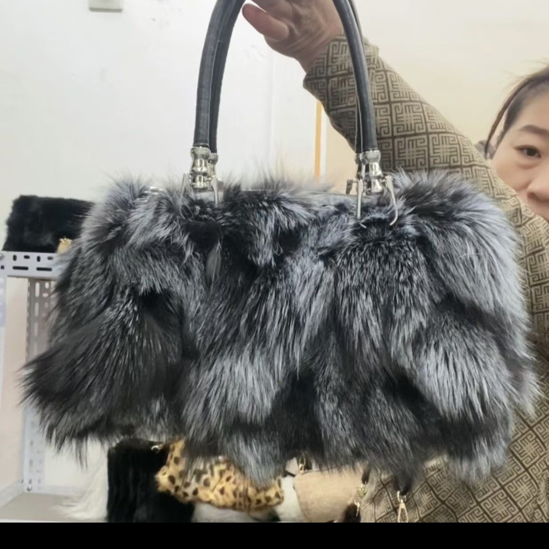 大容量フォックスファーハンドバッグ女性用ショルダーバッグカジ - Luxury Bags For Young Women のレビューと価格