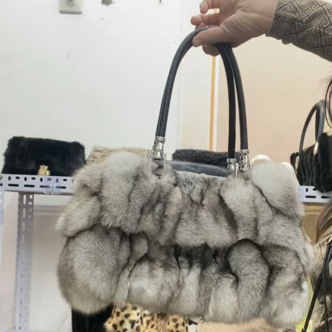 大容量フォックスファーハンドバッグ女性用ショルダーバッグカジ - Luxury Bags For Young Women のレビューと価格