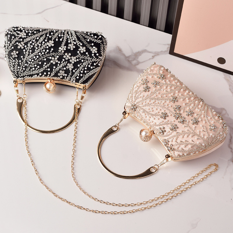 黒のハンドバッグビーズ刺繍ヴィンテージ女性用パーティーバッグ - Luxury Bags In China Wholesale のレビューと価格