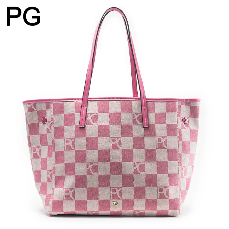 PGチェッカーボードモノグラムトートバッグ レディース 大容 - Tote Bag Leather Monogram のレビューと価格