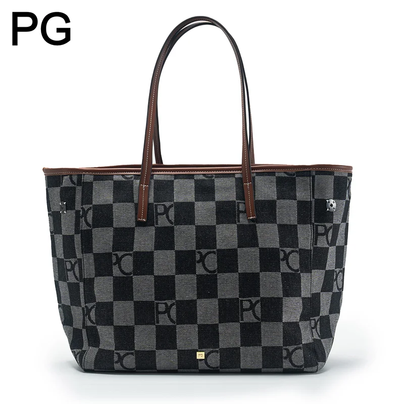 PGチェッカーボードモノグラムトートバッグ レディース 大容 - Tote Bag Leather Monogram のレビューと価格