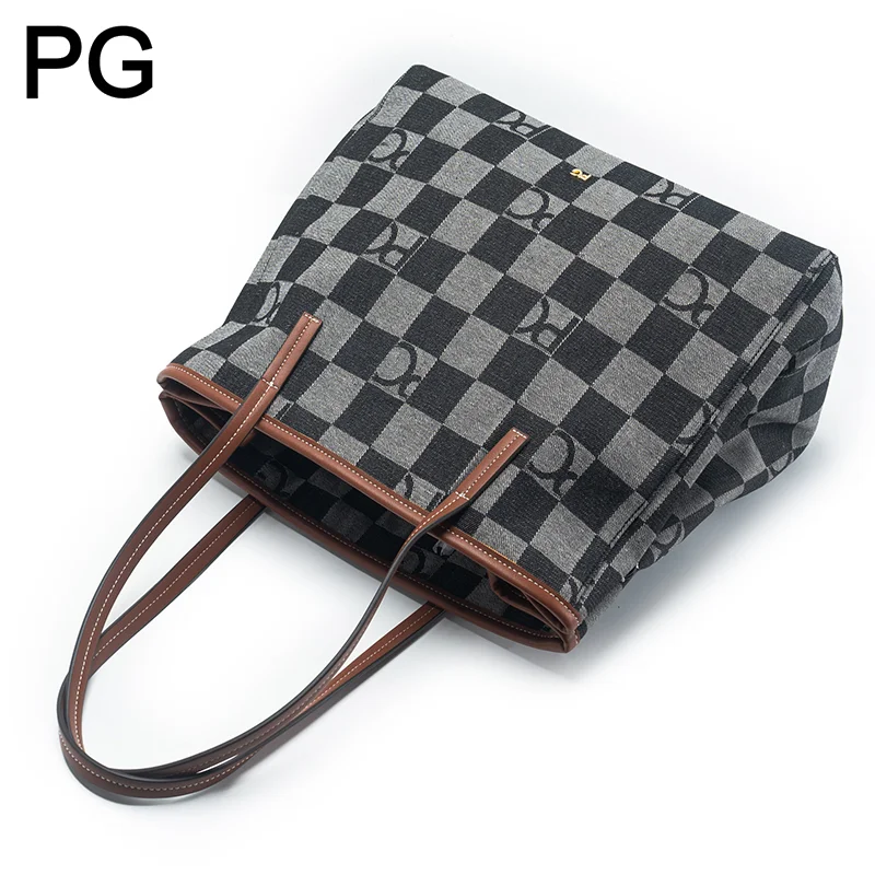 PGチェッカーボードモノグラムトートバッグ レディース 大容 - Tote Bag Leather Monogram のレビューと価格