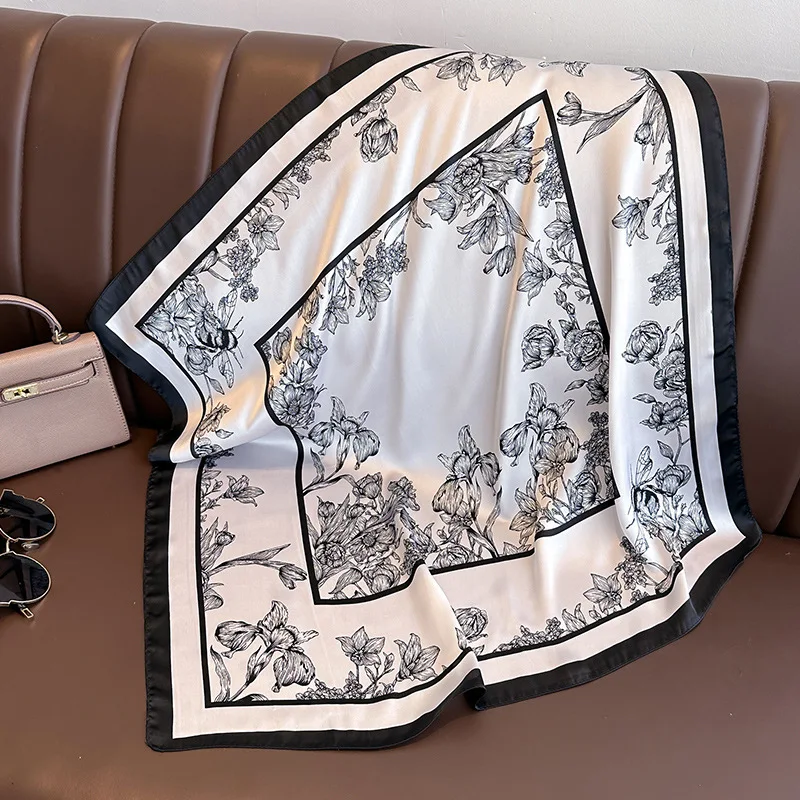 女性用フローラルプリントスクエアスカーフ,サテン,ヘッドバン - Discount Luxury Bags のレビューと価格