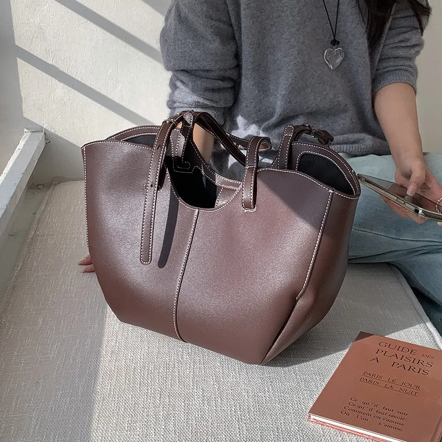 大容量の女性用ハンドバッグ,PUレザーのポータブルショッピン - Luxury Bag Collection のレビューと価格