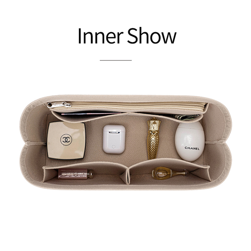 フェルトインサートバッグ化粧品オーガナイザーインサートゴヤー - Luxury Bags Consignment のレビューと価格