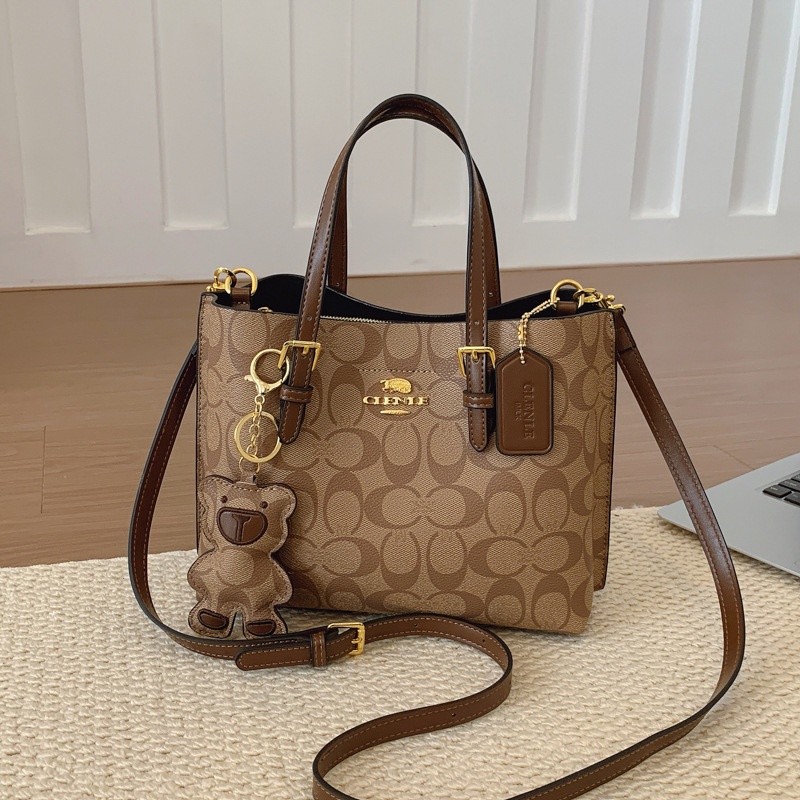 エレガントなモノグラムトートバッグ、クラシックスタイル、女性 - Tote Bag Leather Monogram のレビューと価格