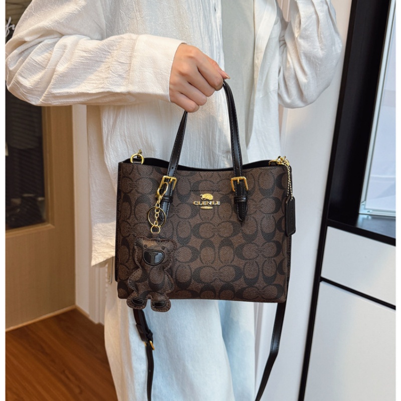 エレガントなモノグラムトートバッグ、クラシックスタイル、女性 - Tote Bag Leather Monogram のレビューと価格