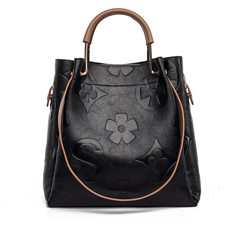 レディースエンボスモノグラムハンドバッグ、トップハンドルと取 - Tote Bag Leather Monogram のレビューと価格